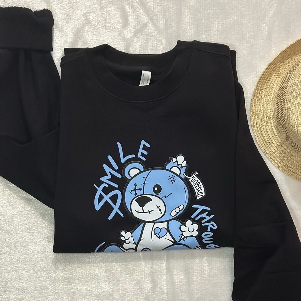Valentines Special Smile Through The Pain Bear Graphic Tee/ Sweatshirt For Men